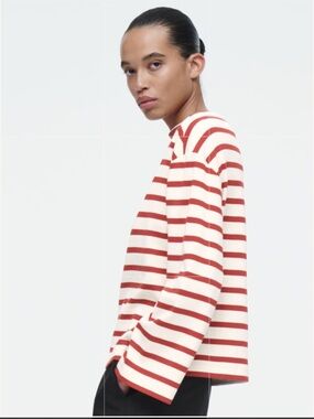 COS Striped Boat-Neck Top
